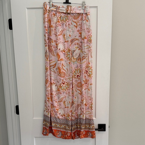 Vici Pants - VICI Floral Pink and Orange Wide Leg Pants​​